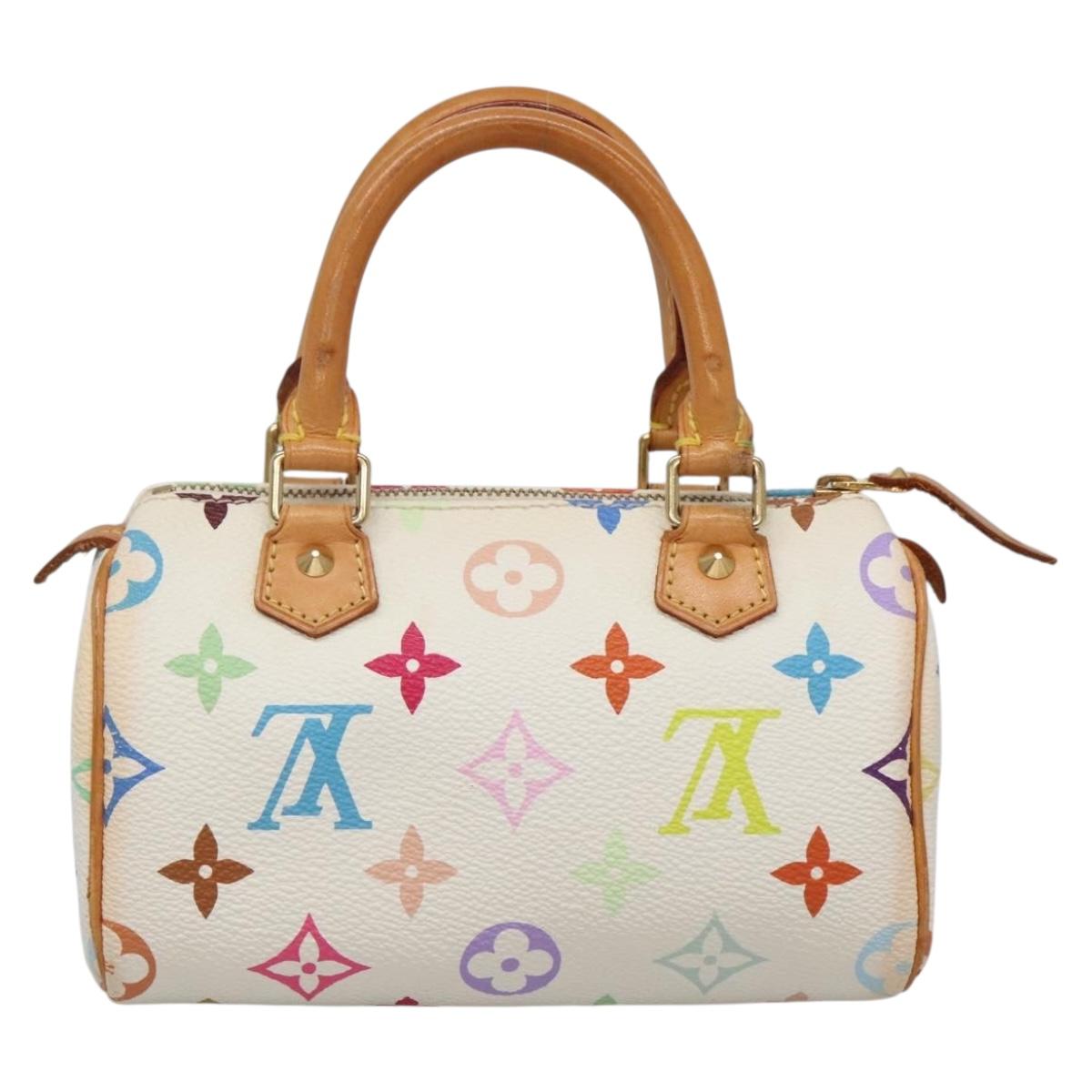 LOUIS VUITTON Monogram Multicolor Mini Speedy Hand Bag White M92645 Auth 131386V