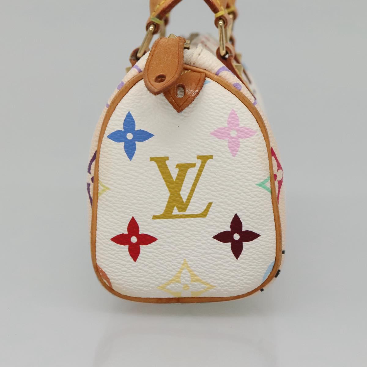 LOUIS VUITTON Monogram Multicolor Mini Speedy Hand Bag White M92645 Auth 131386V