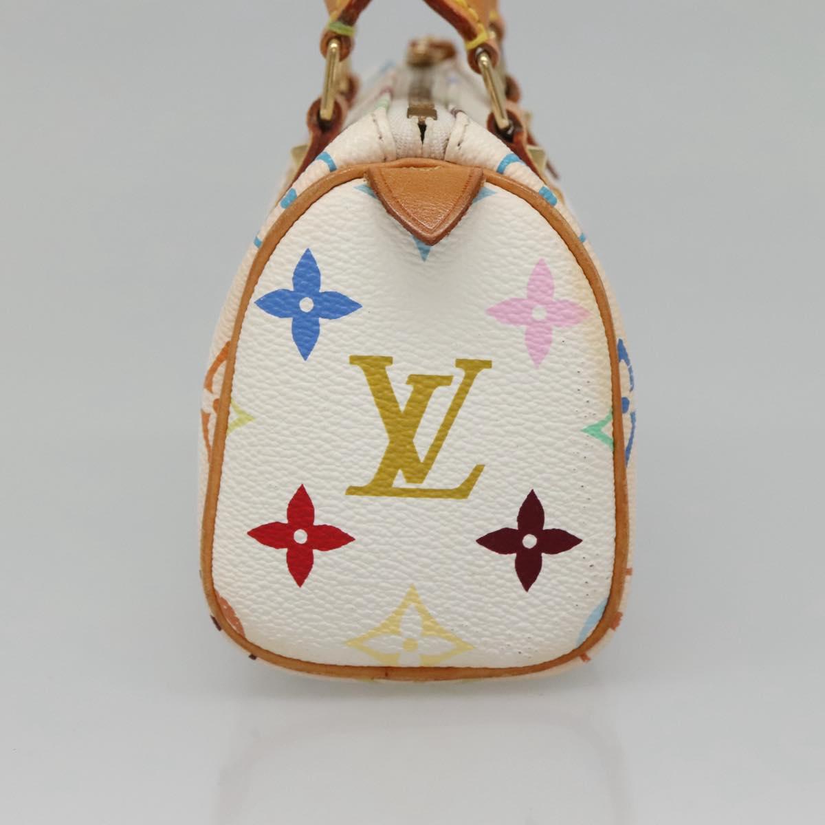 LOUIS VUITTON Monogram Multicolor Mini Speedy Hand Bag White M92645 Auth 131386V