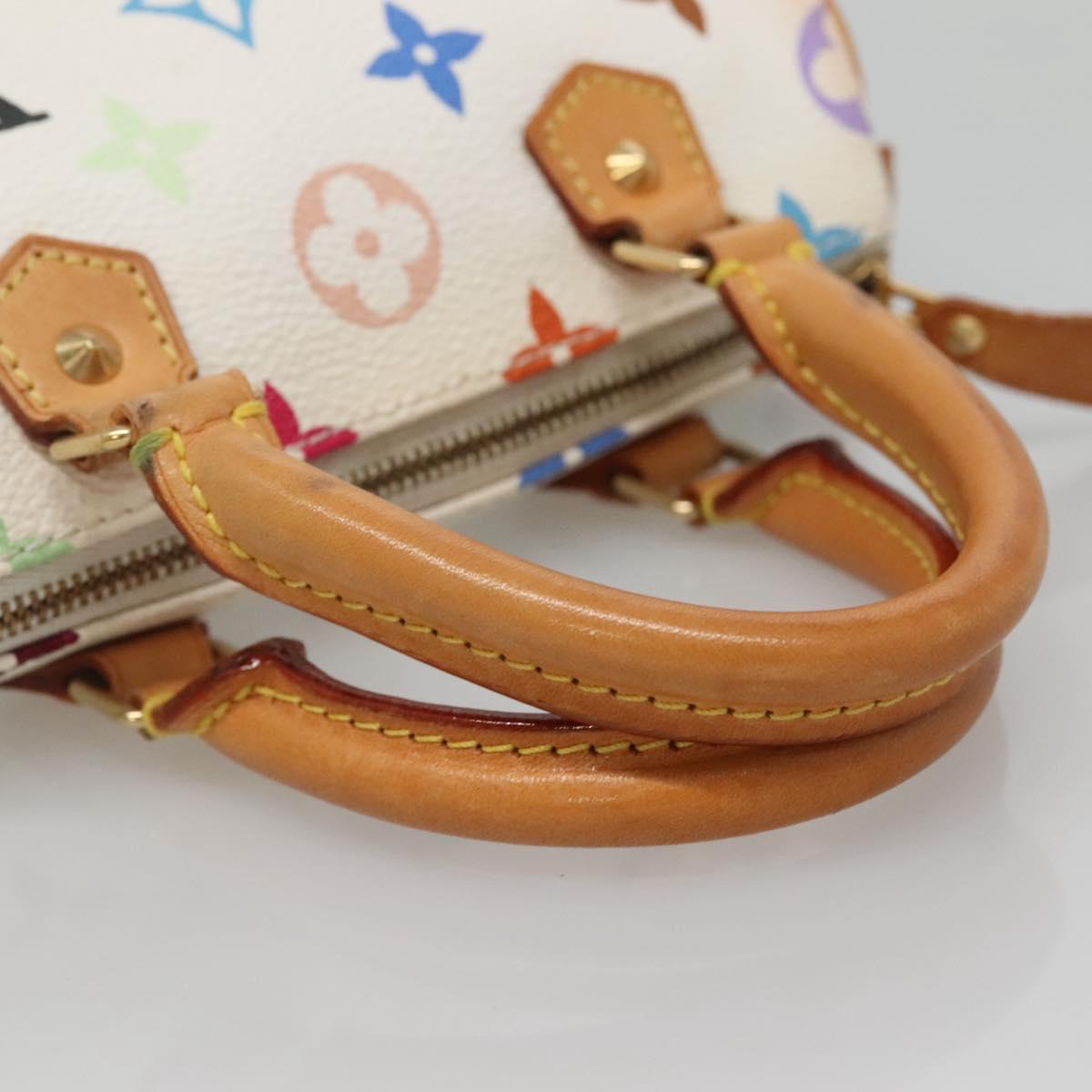LOUIS VUITTON Monogram Multicolor Mini Speedy Hand Bag White M92645 Auth 131386V