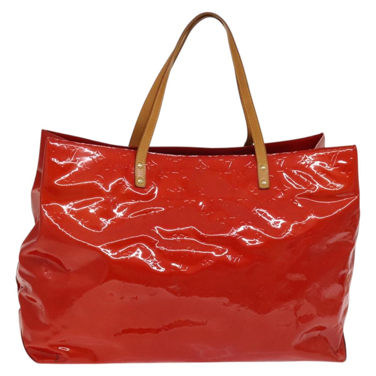 LOUIS VUITTON Monogram Vernis Reade GM Tote Bag Red M91084 LV Auth 131451