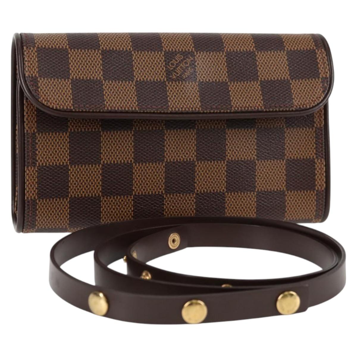 LOUIS VUITTON Damier Ebene Pochette Florentine Waist Bag N51856 LV Auth 131472V