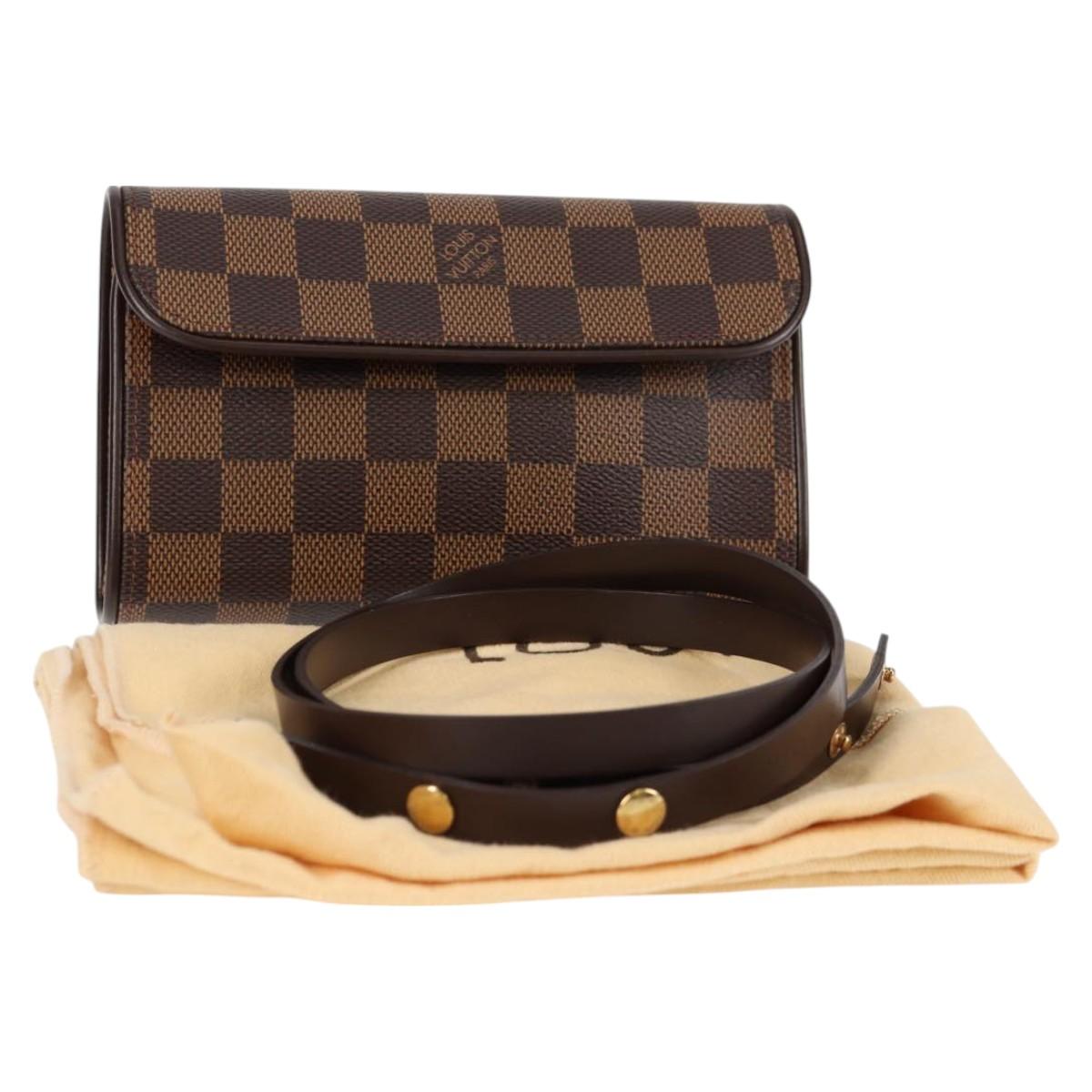 LOUIS VUITTON Damier Ebene Pochette Florentine Waist Bag N51856 LV Auth 131472V