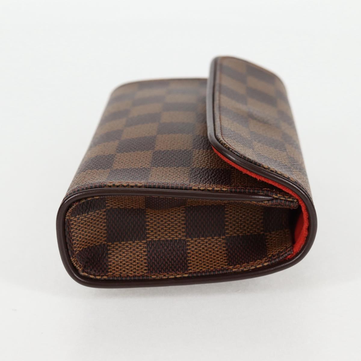 LOUIS VUITTON Damier Ebene Pochette Florentine Waist Bag N51856 LV Auth 131472V