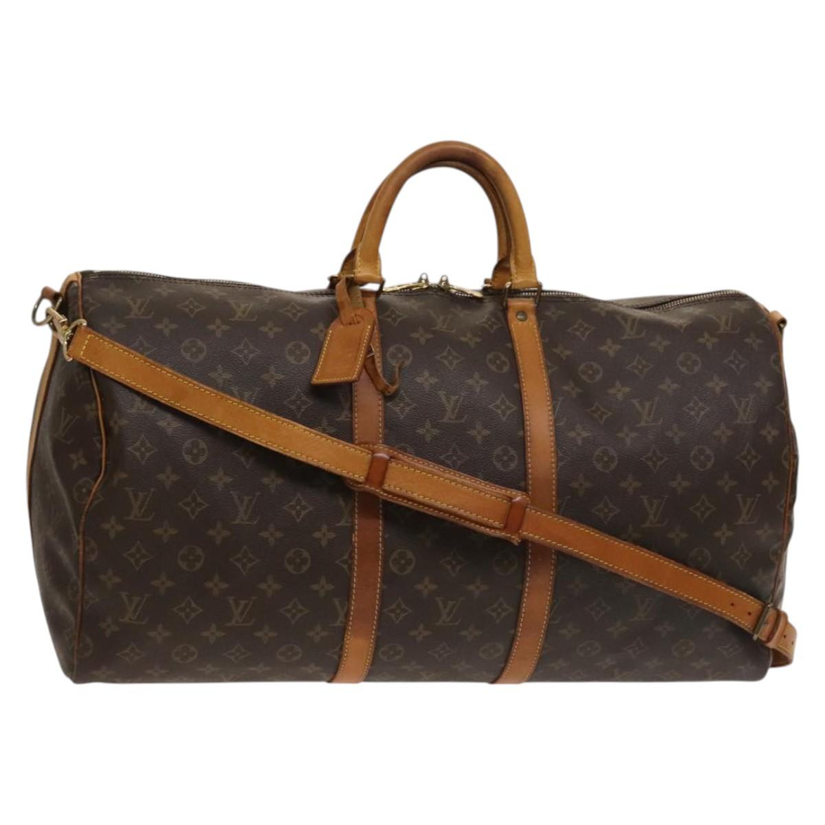 LOUIS VUITTON Monogram Keepall Bandouliere 55 Boston Bag M41414 LV Auth 131474