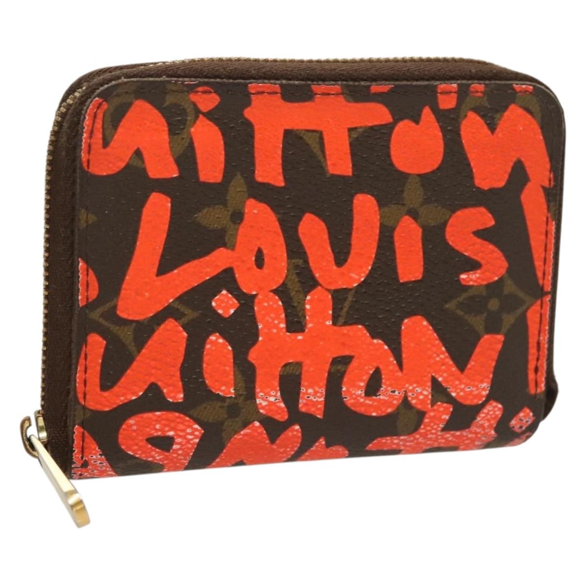 LOUIS VUITTON Monogram Graffiti Zippy Coin Purse Orange M93708 LV Auth 131503