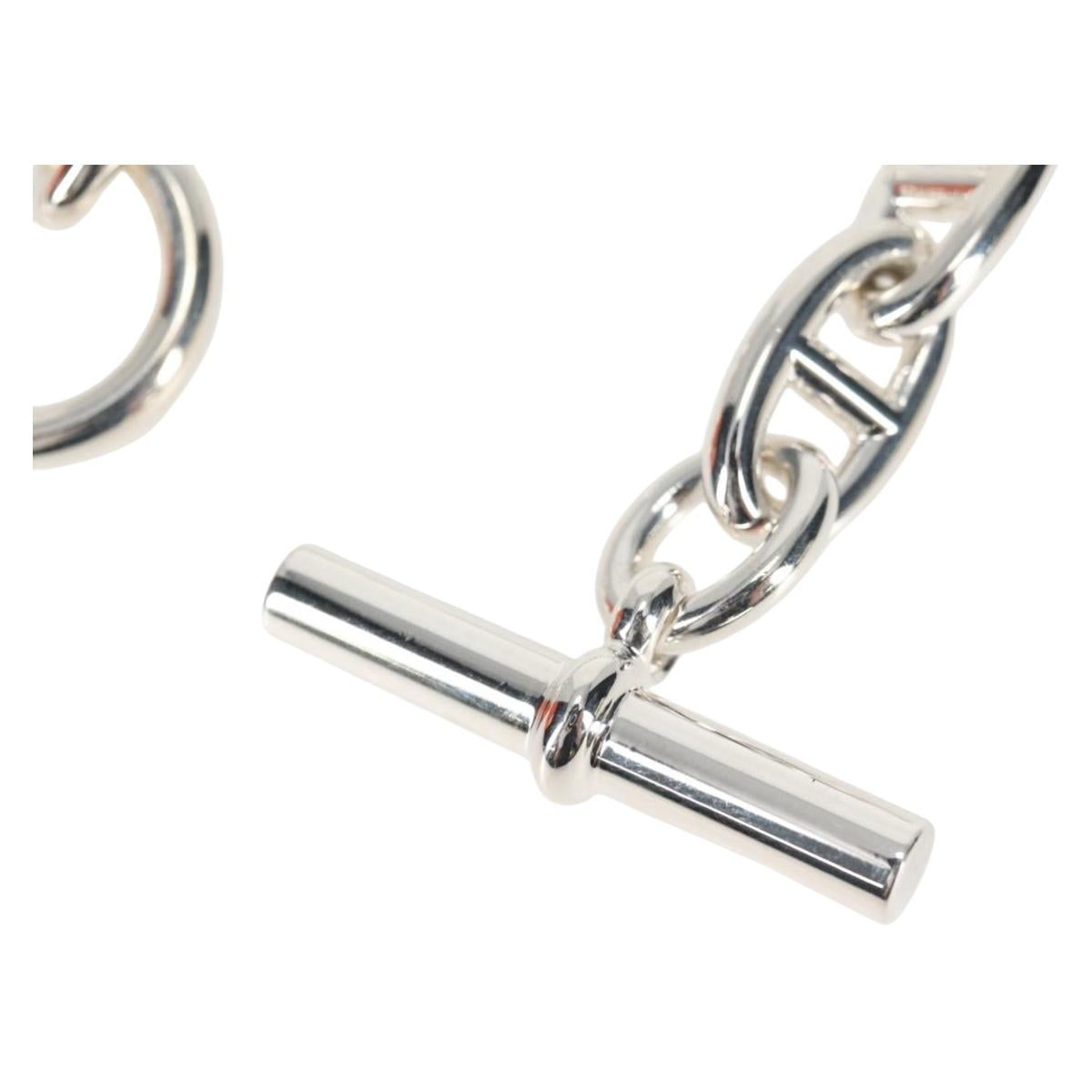 HERMES Chaine d'Ancre GM Bracelet Ag925 15 Links Silver Auth 131509SM