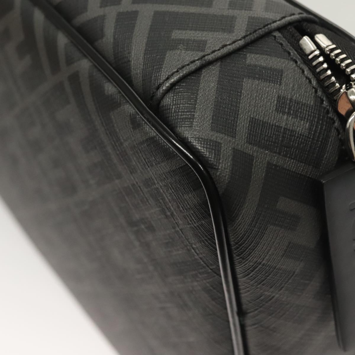 FENDI Zucca Canvas Clutch Bag Outlet Black Gray Auth 131527