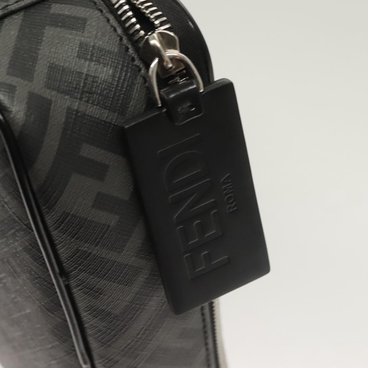 FENDI Zucca Canvas Clutch Bag Outlet Black Gray Auth 131527