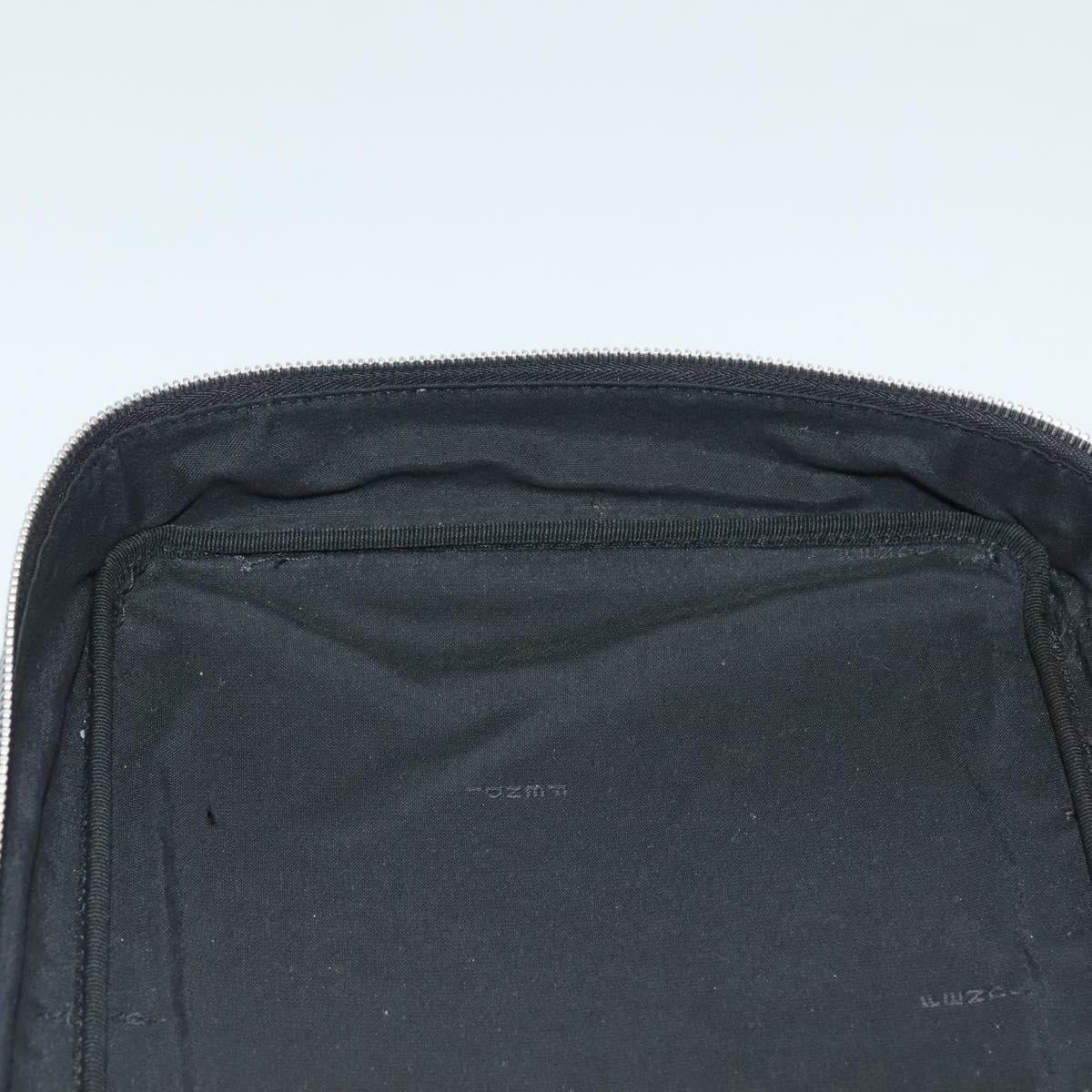 FENDI Zucca Canvas Clutch Bag Outlet Black Gray Auth 131527