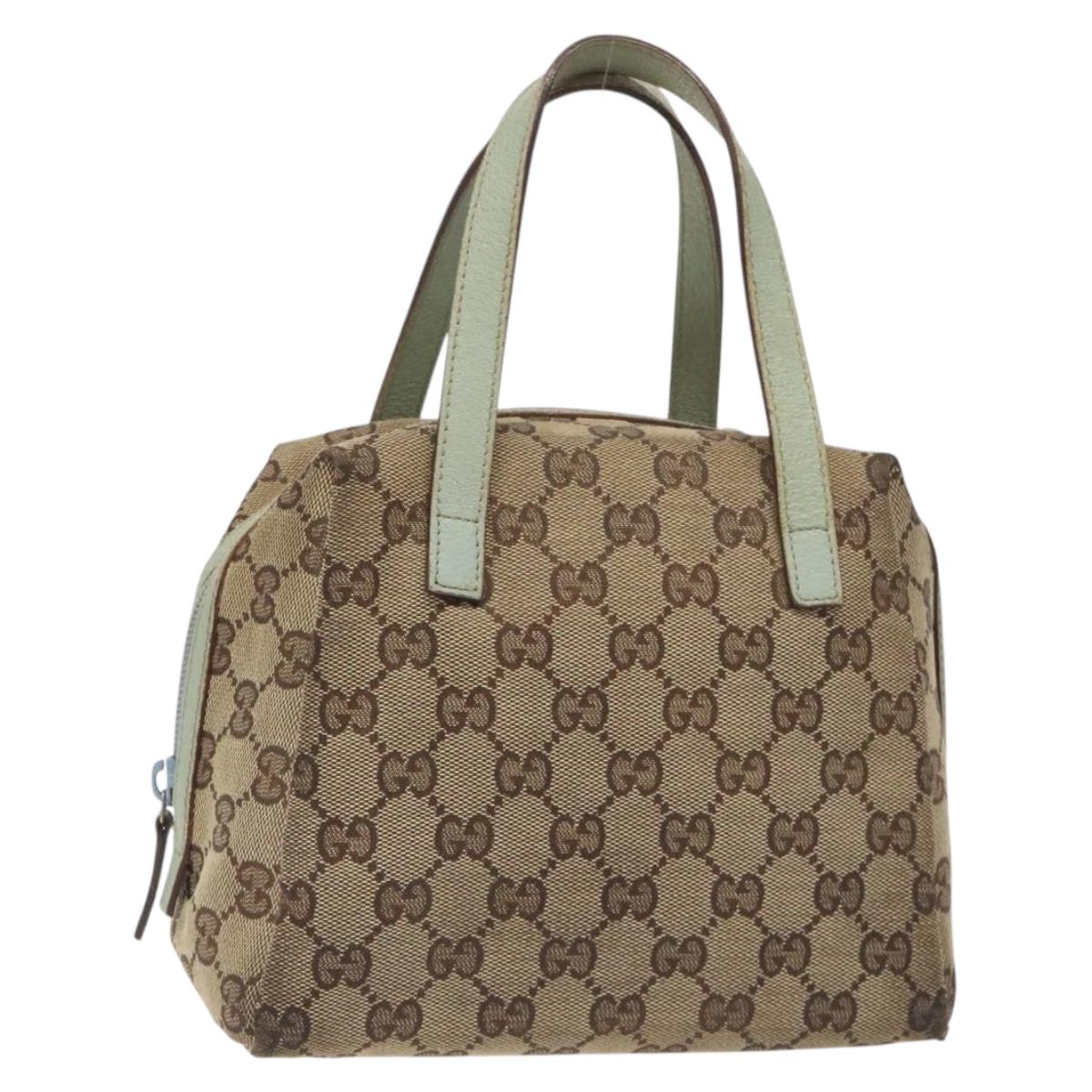 GUCCI GG Canvas Hand Bag Beige 124542 Auth 131531