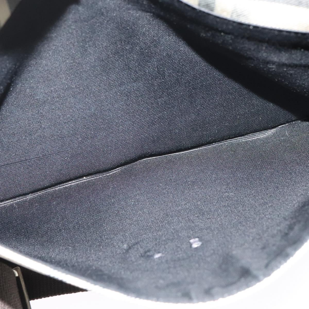 BURBERRY Nova Check Shoulder Bag Canvas Beige Silver Auth 131533