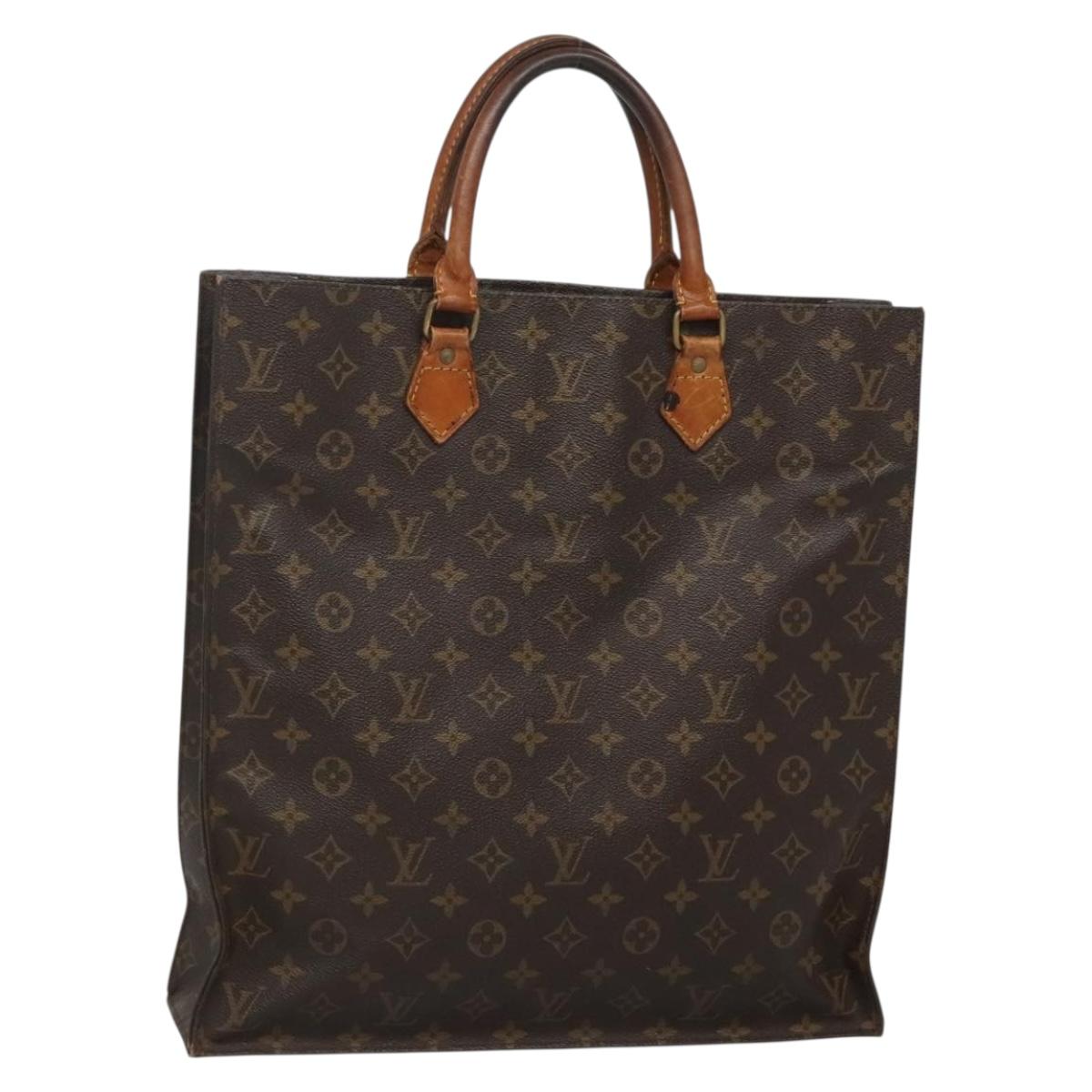LOUIS VUITTON Monogram Sac Plat Hand Bag M51140 LV Auth 131541