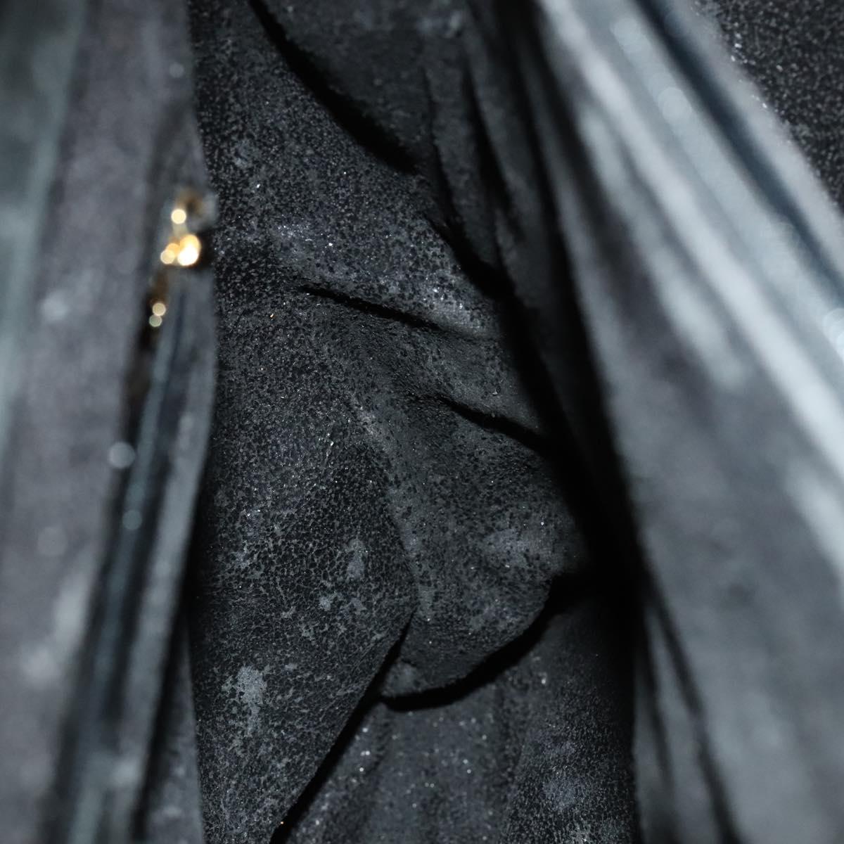 GUCCI Bamboo Hand Bag Suede Leather Black Gold Auth 131557