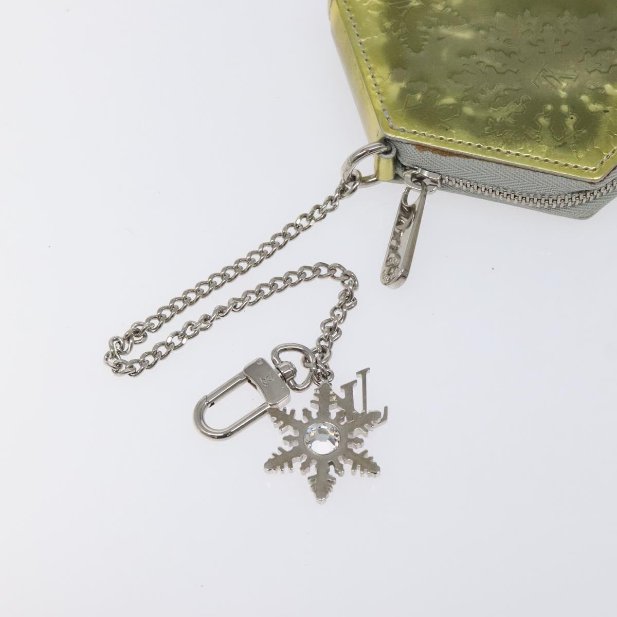 LOUIS VUITTON Vernis Porte Monnaie Flocon Coin Purse Argent M58215 Auth 131564