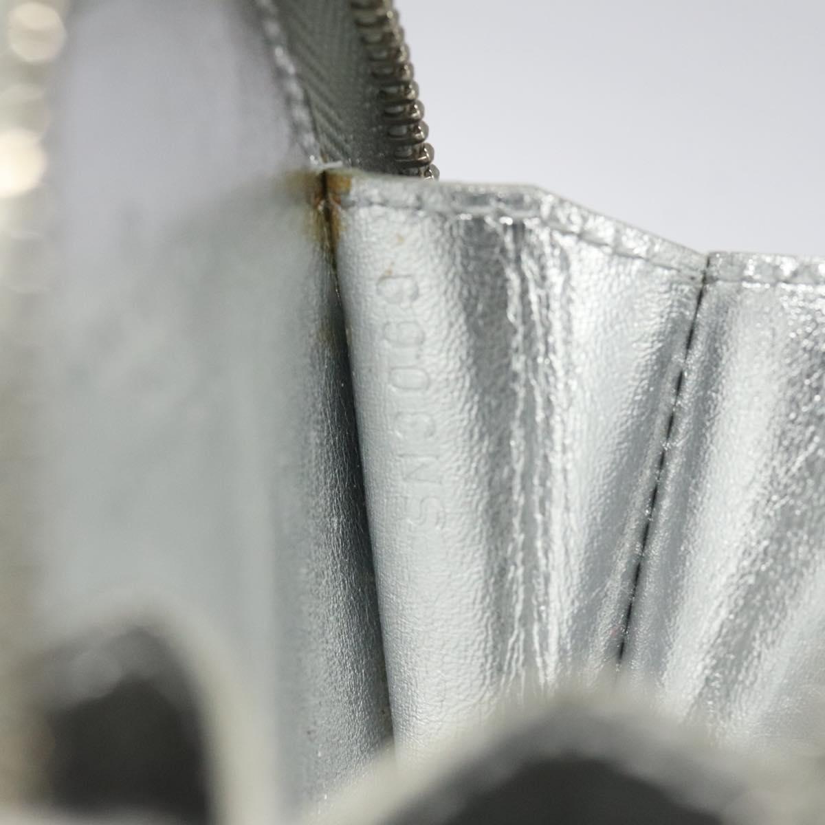 LOUIS VUITTON Vernis Porte Monnaie Flocon Coin Purse Argent M58215 Auth 131564