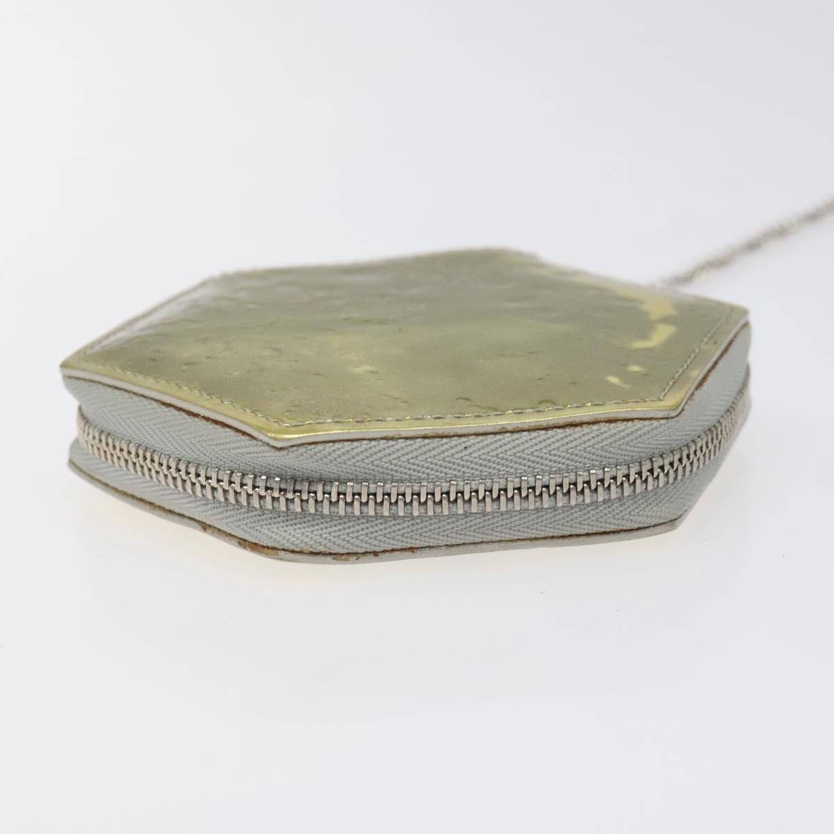 LOUIS VUITTON Vernis Porte Monnaie Flocon Coin Purse Argent M58215 Auth 131564