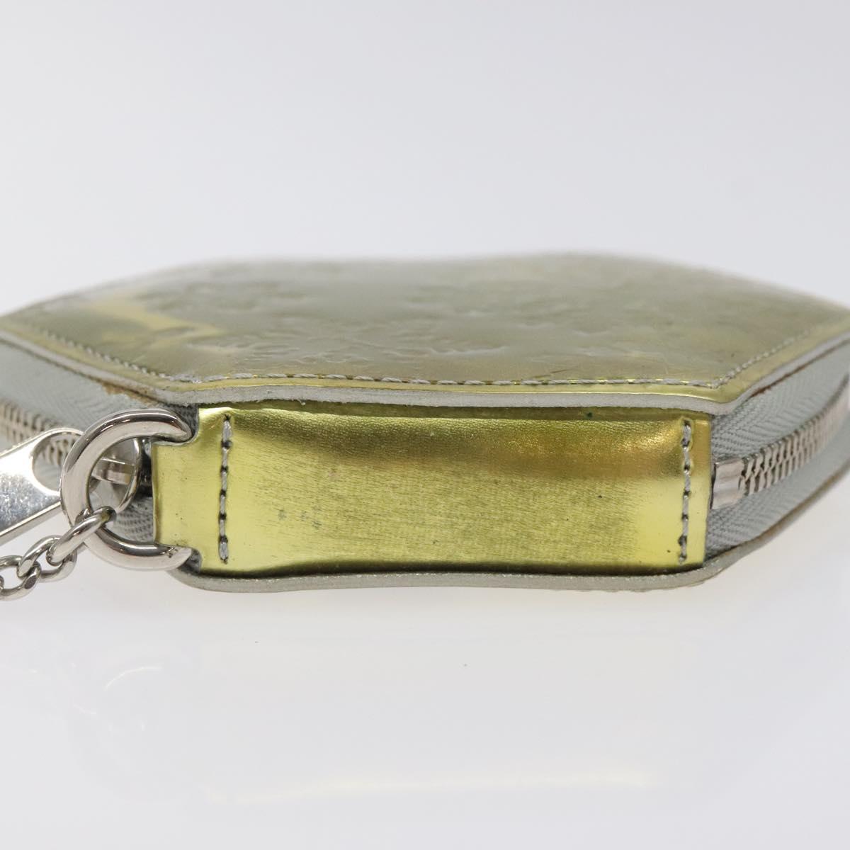 LOUIS VUITTON Vernis Porte Monnaie Flocon Coin Purse Argent M58215 Auth 131564