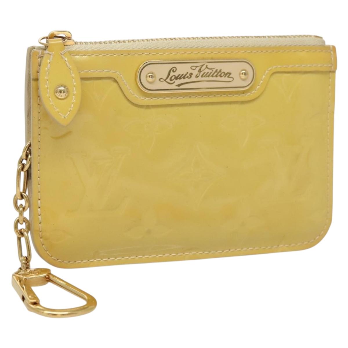 LOUIS VUITTON Vernis Pochette Cles NM Coin Purse Perle M93558 LV Auth 131565