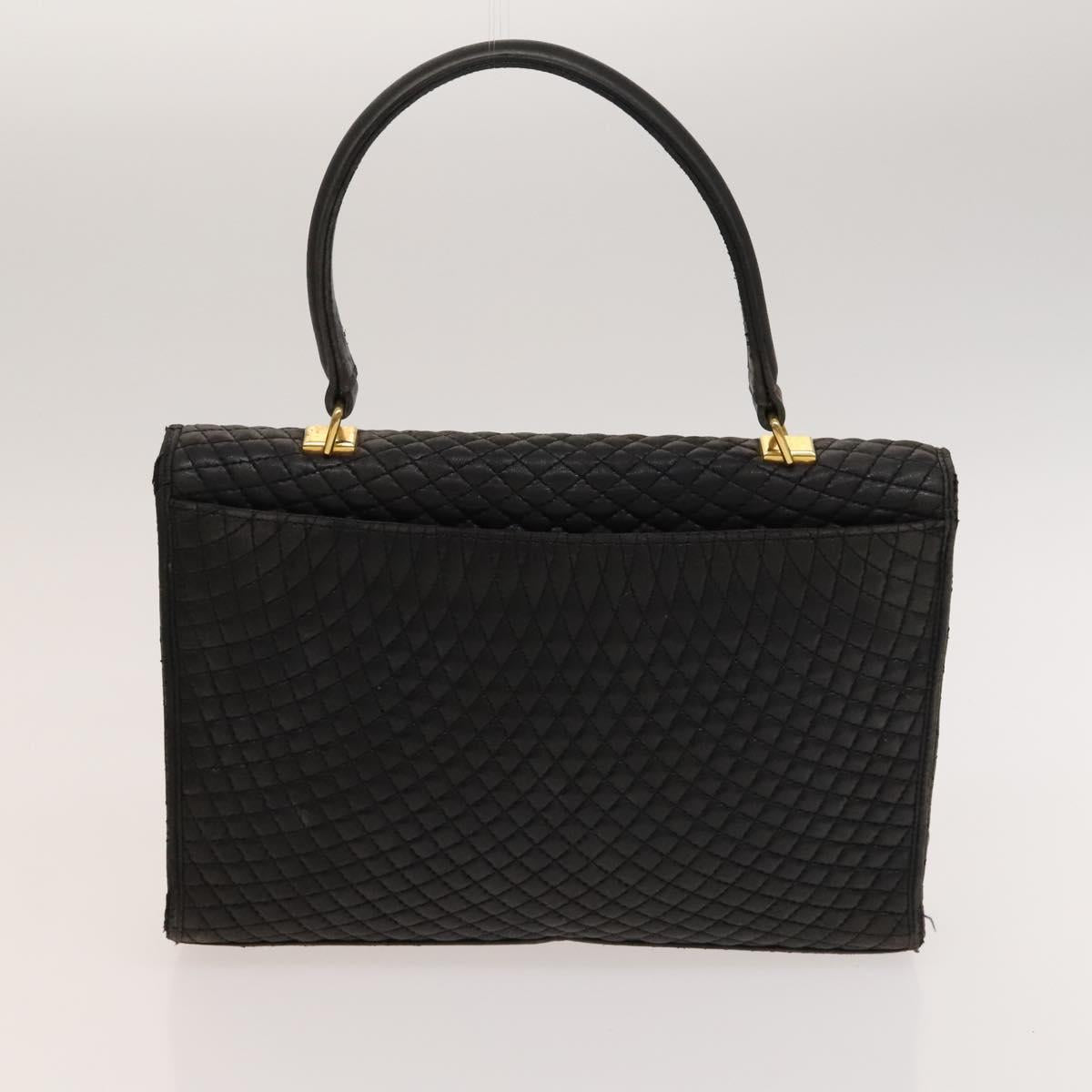 BALLY Hand Bag Leather PVC 2Set Black Brown gold Auth 131567