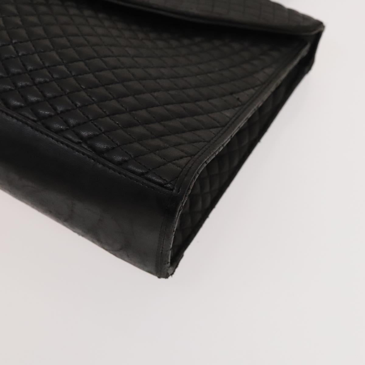 BALLY Hand Bag Leather PVC 2Set Black Brown gold Auth 131567