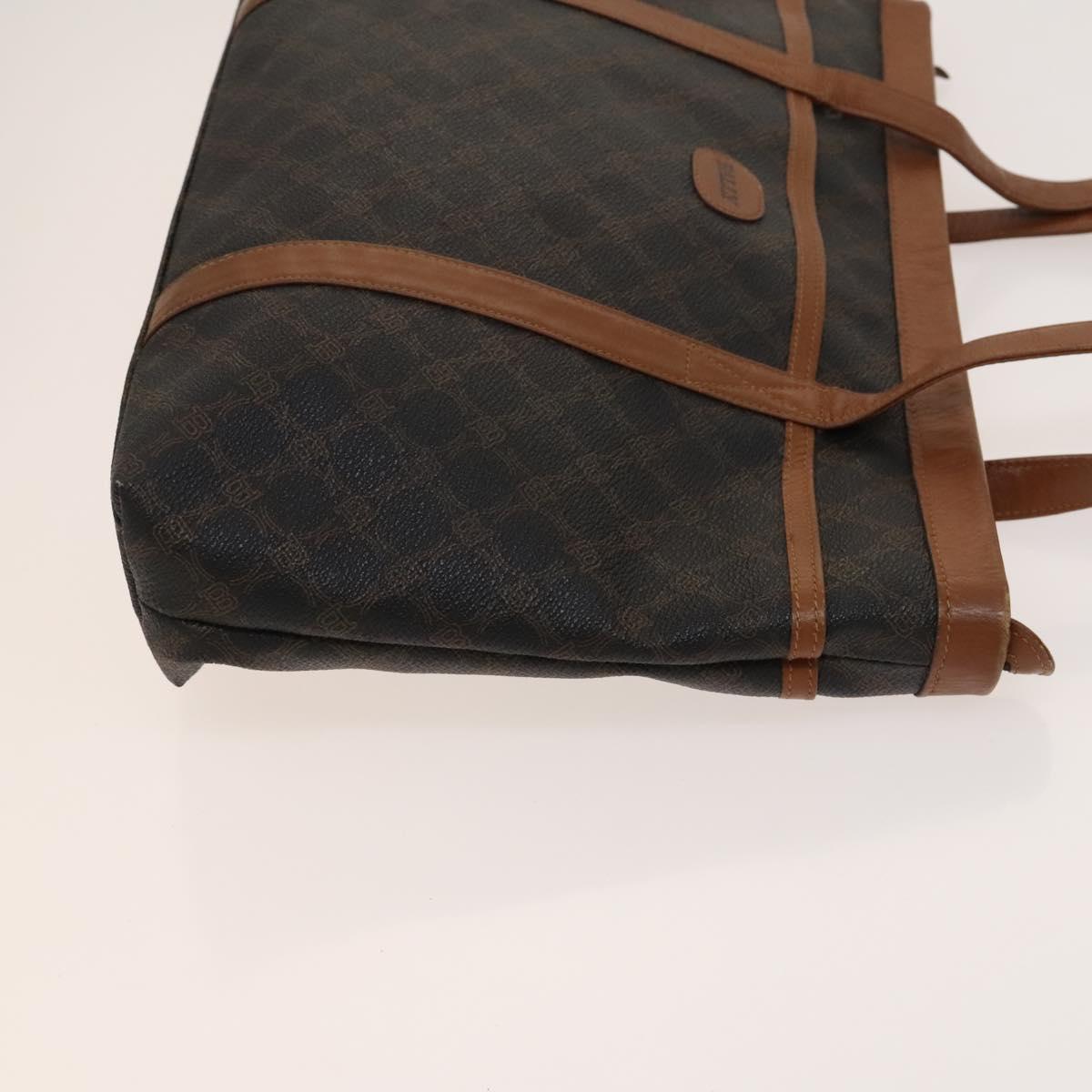 BALLY Hand Bag Leather PVC 2Set Black Brown gold Auth 131567