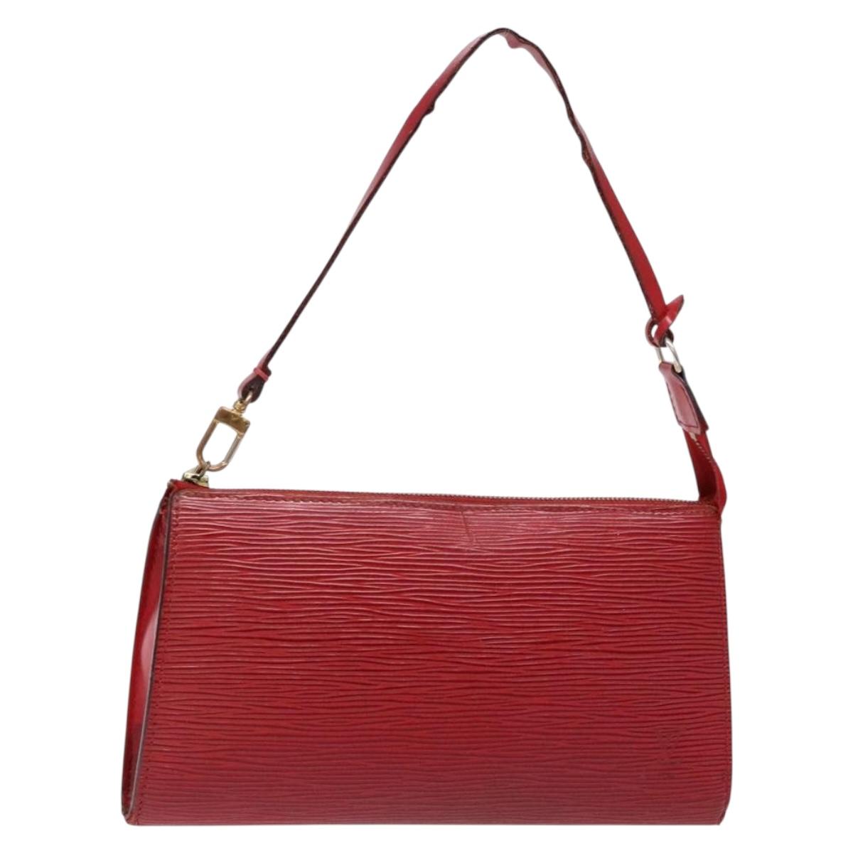 LOUIS VUITTON Epi Pochette Accessoires Pouch Red M52947 LV Auth 131574