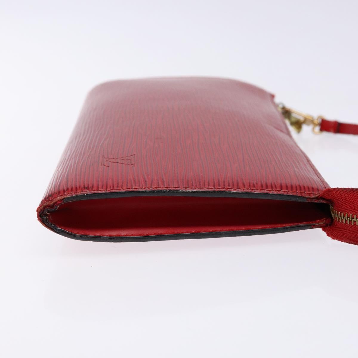 LOUIS VUITTON Epi Pochette Accessoires Pouch Red M52947 LV Auth 131574