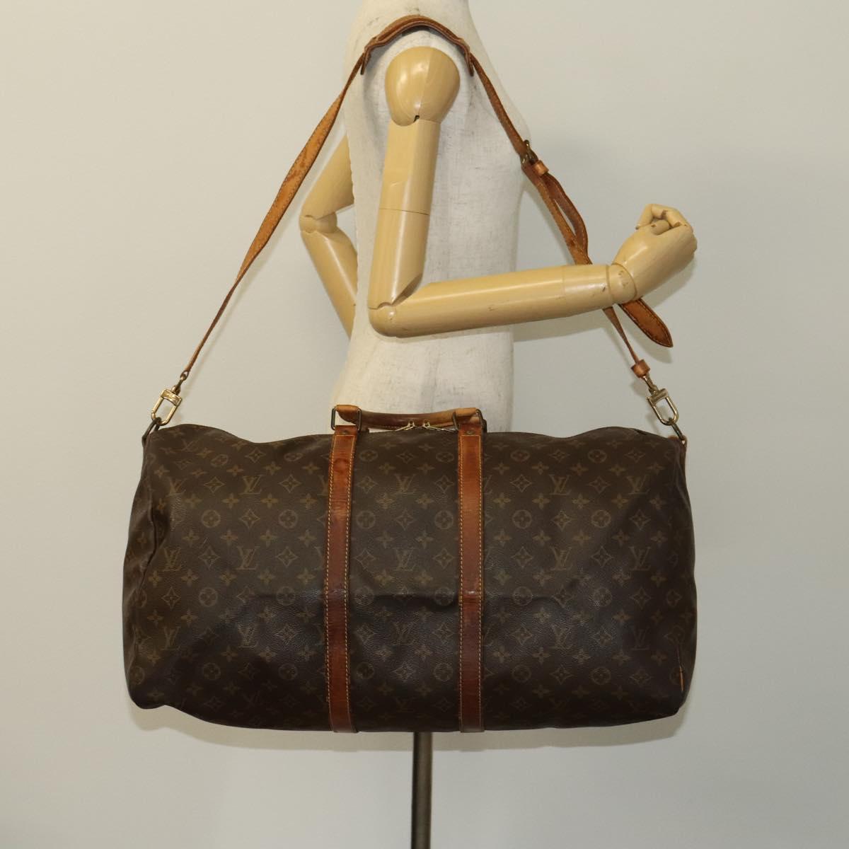 LOUIS VUITTON Monogram Keepall Bandouliere 55 Boston Bag M41414 LV Auth 131601