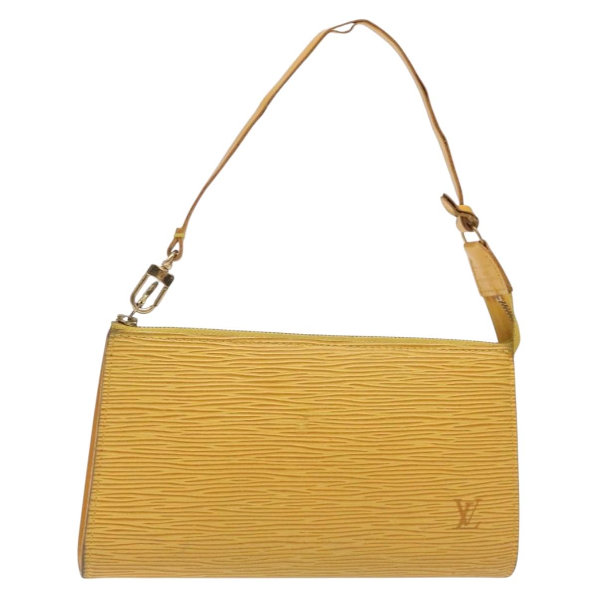 LOUIS VUITTON Epi Pochette Accessoires Pouch Yellow M52989 LV Auth 131625