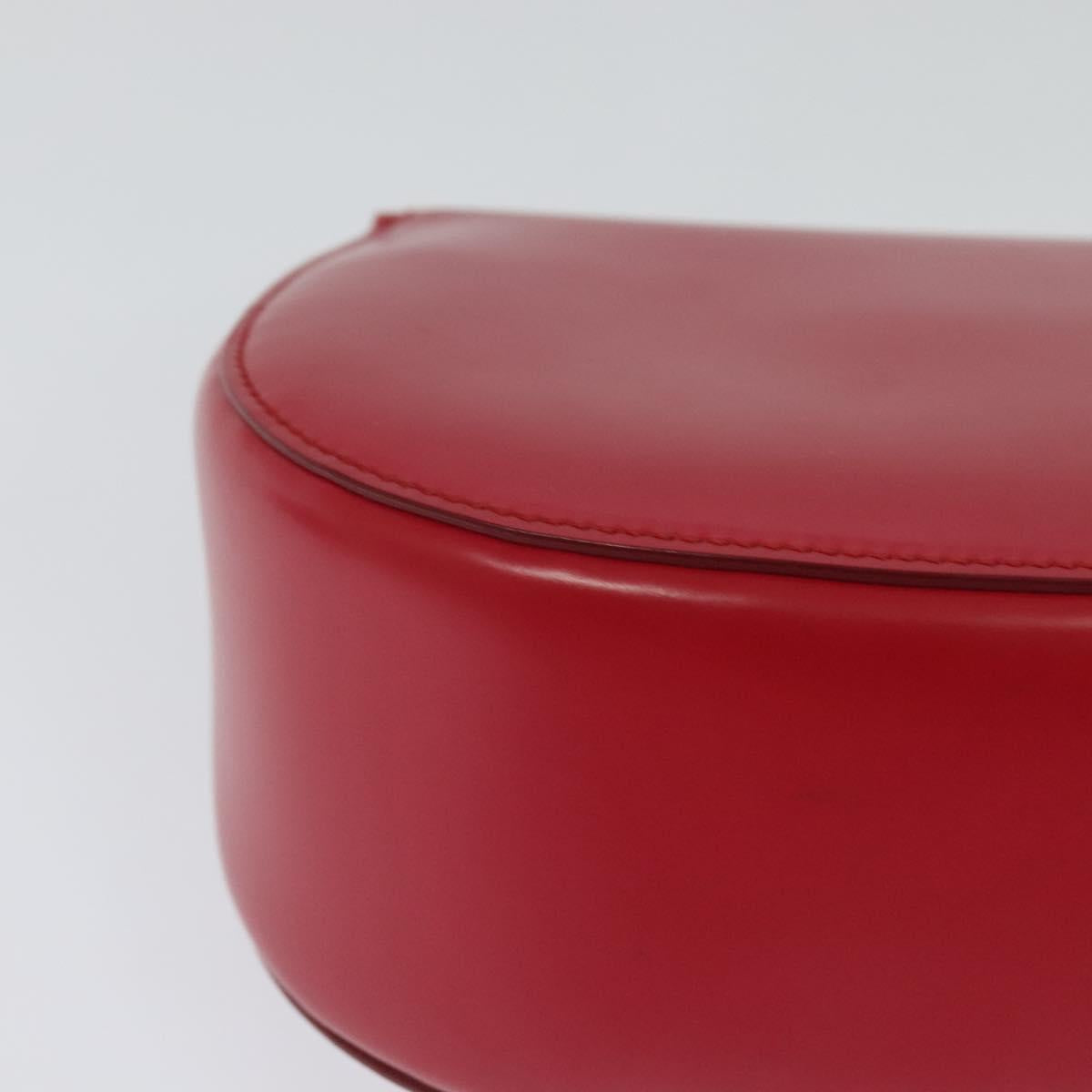 Salvatore Ferragamo Vala Shoulder Bag Leather Red Gold Auth 131636