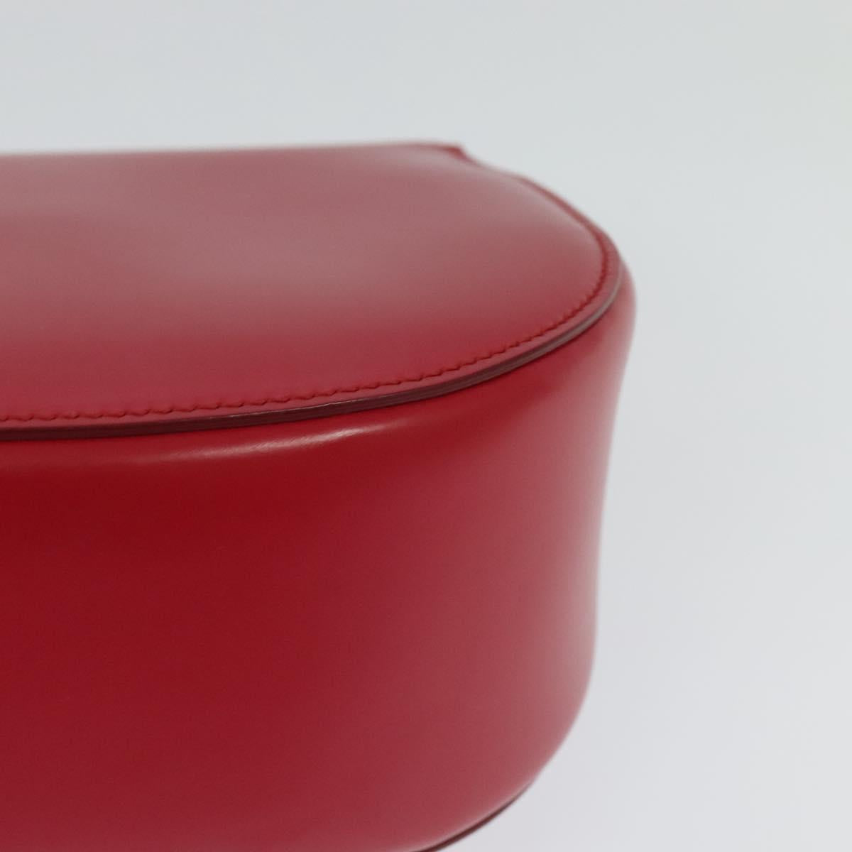 Salvatore Ferragamo Vala Shoulder Bag Leather Red Gold Auth 131636