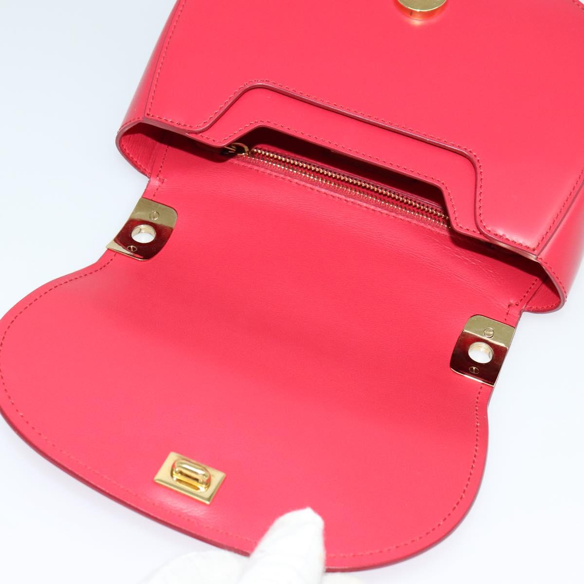 Salvatore Ferragamo Vala Shoulder Bag Leather Red Gold Auth 131636