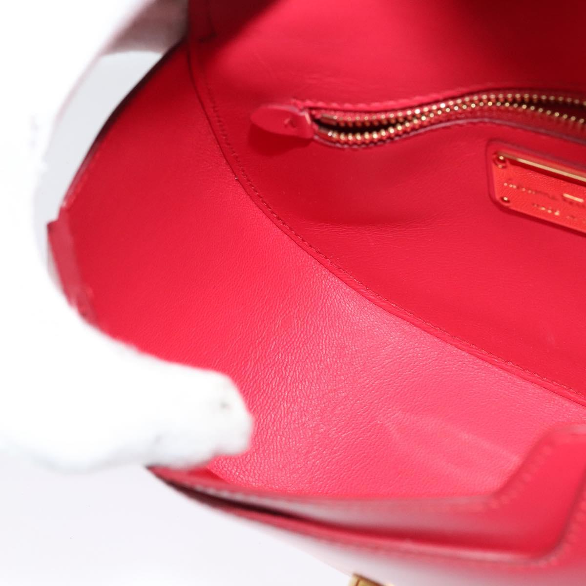 Salvatore Ferragamo Vala Shoulder Bag Leather Red Gold Auth 131636