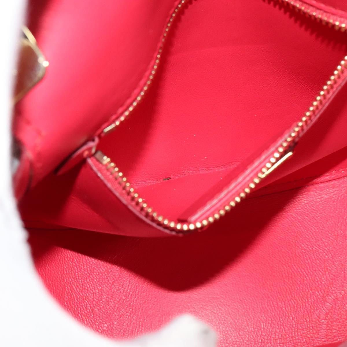 Salvatore Ferragamo Vala Shoulder Bag Leather Red Gold Auth 131636