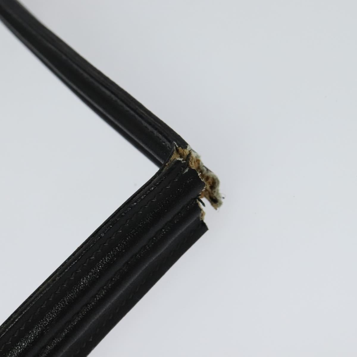 CELINE Shoulder Bag Leather Black Gold Auth 131641