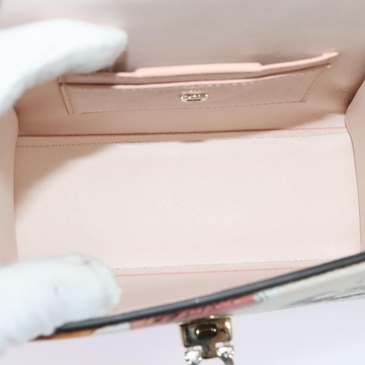 Salvatore Ferragamo Gancini Chain Hand Bag Leather 2way Pink Gold Auth 131645SM