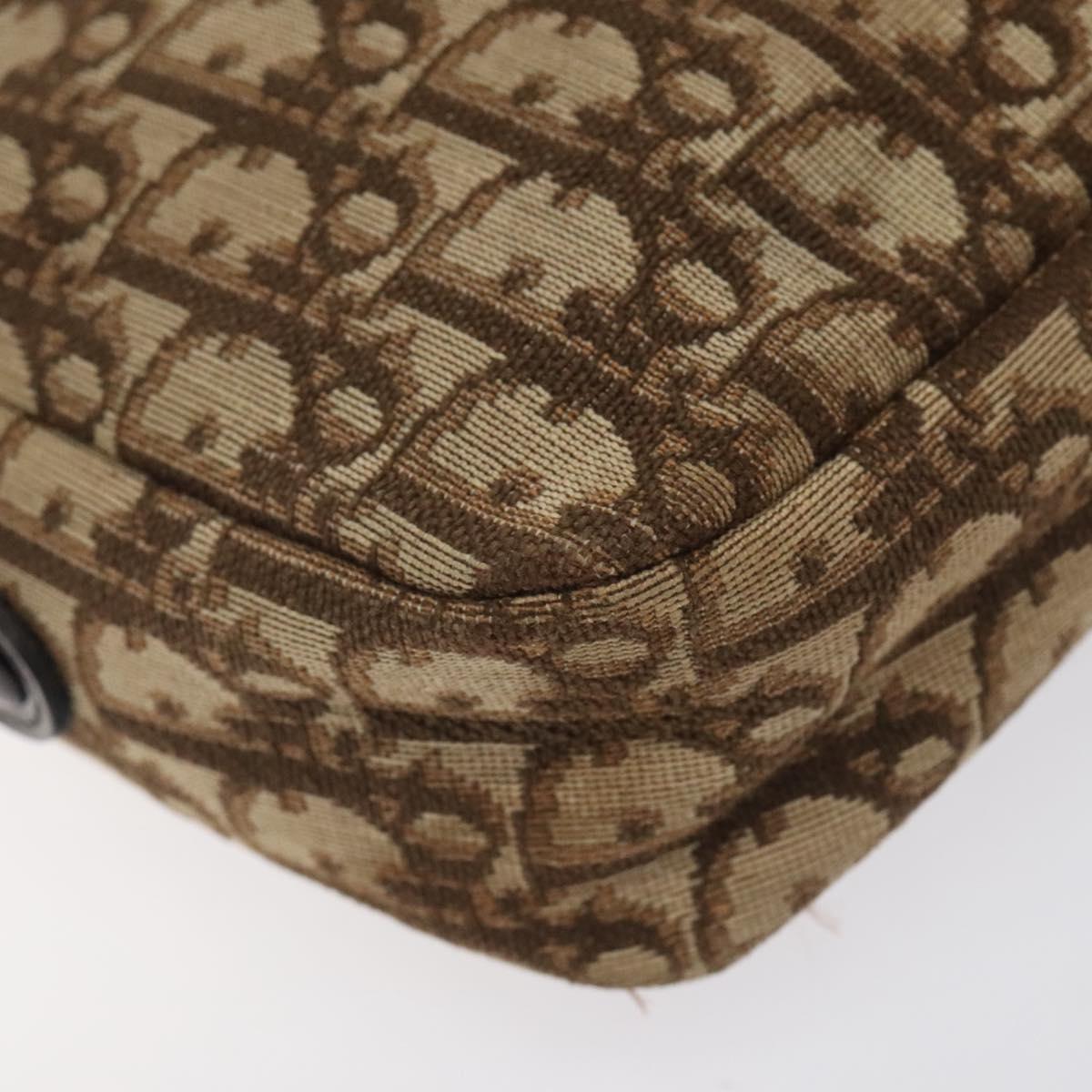 Christian Dior Trotter Canvas Shoulder Bag Brown Auth 131685