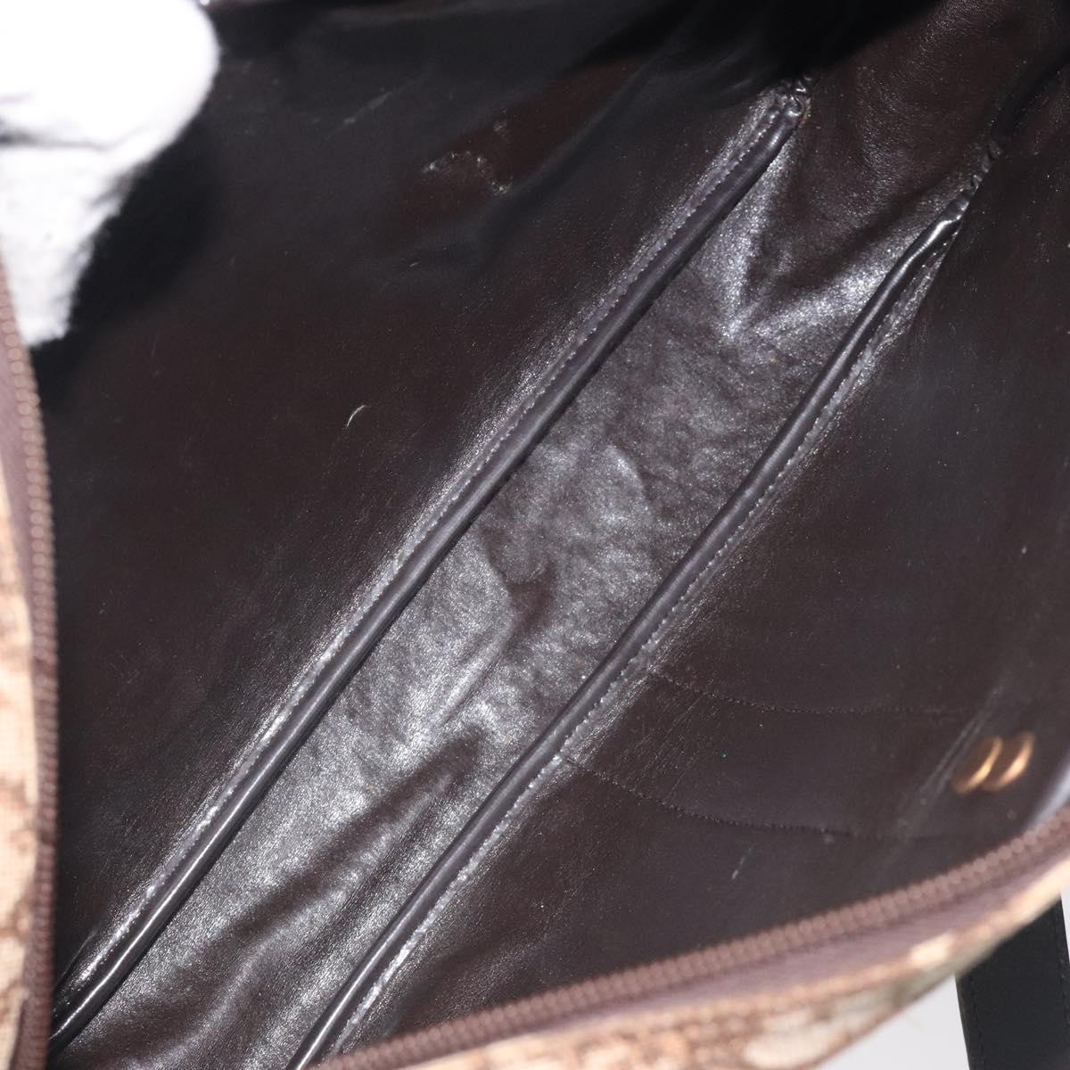 Christian Dior Trotter Canvas Shoulder Bag Brown Auth 131685