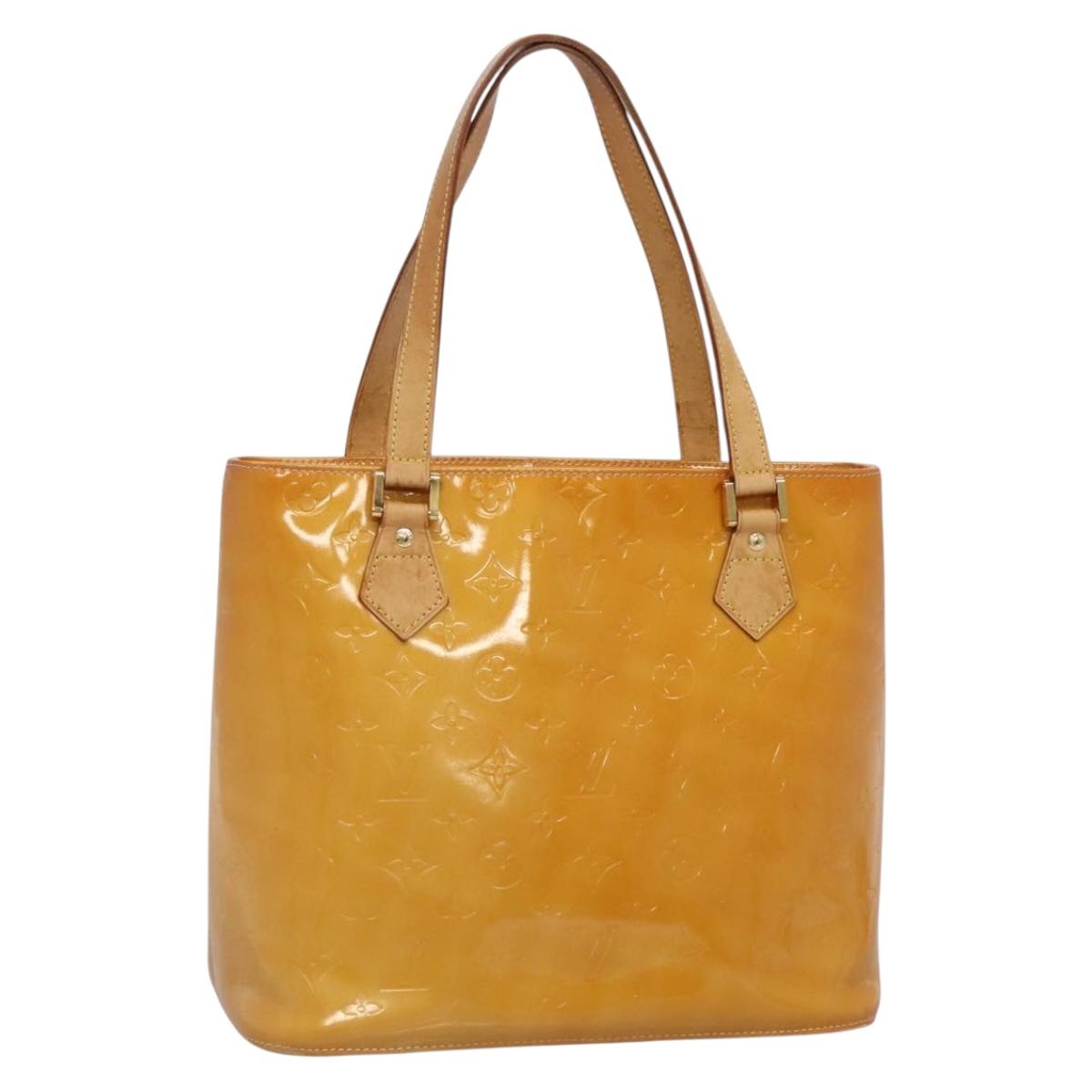 LOUIS VUITTON Monogram Vernis Houston Hand Bag Beige M91004 LV Auth 131717