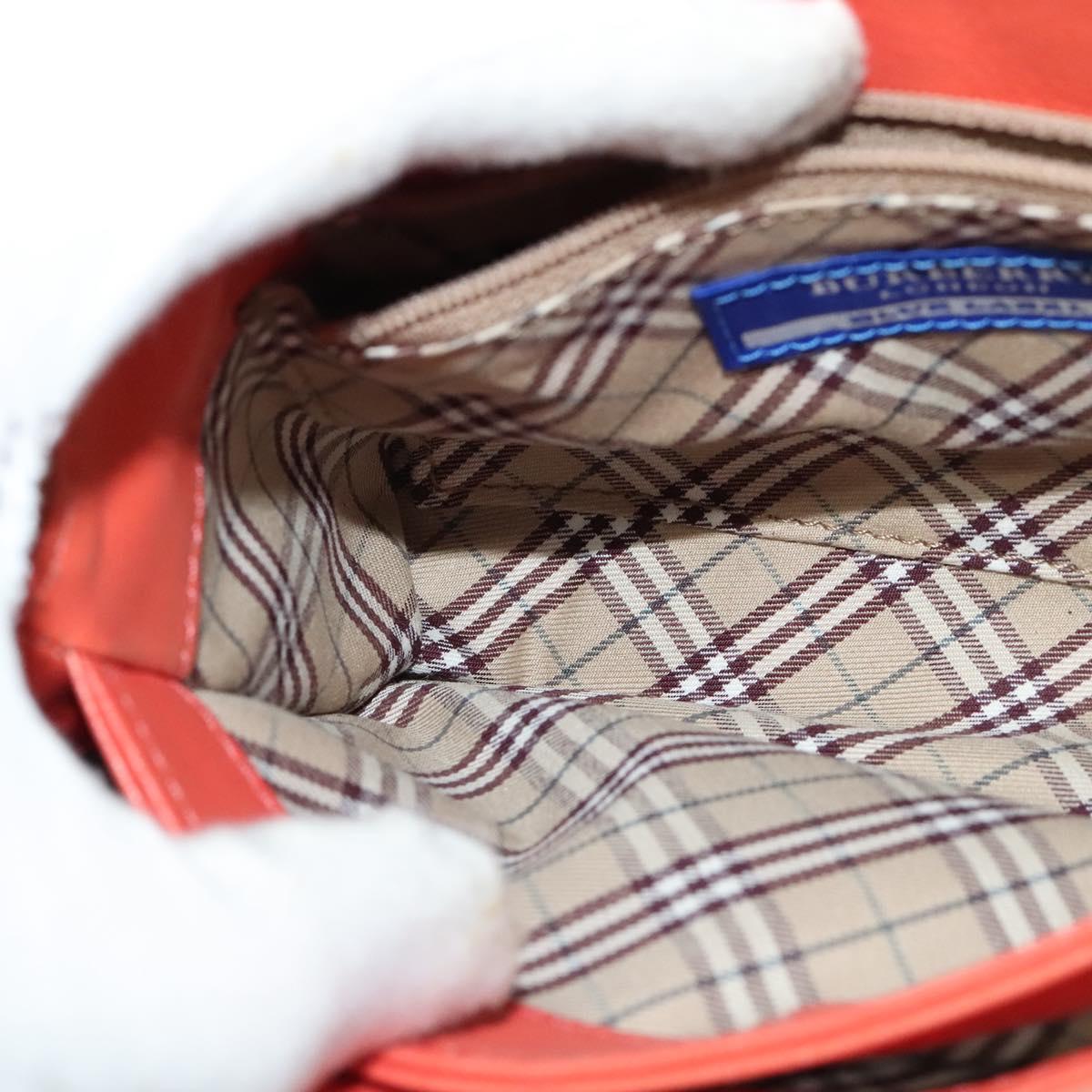 BURBERRY Blue Label Hand Bag Leather 2way Orange Auth 131728