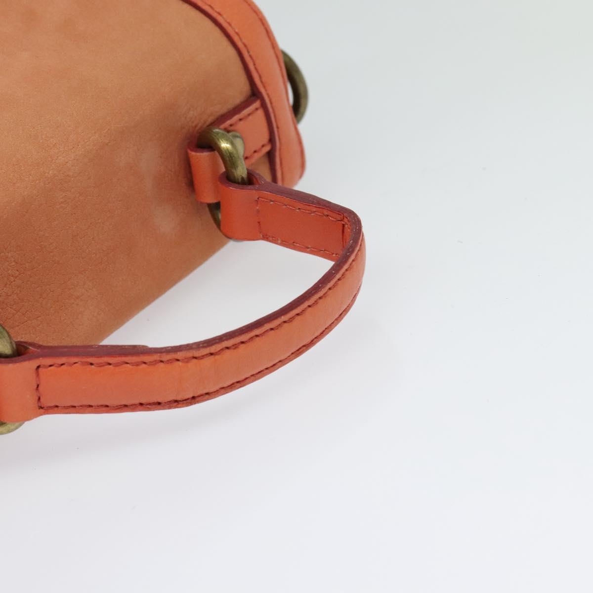 BURBERRY Blue Label Hand Bag Leather 2way Orange Auth 131728