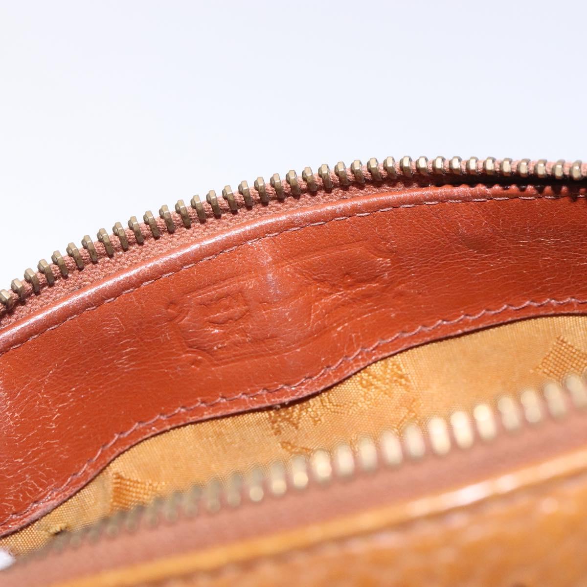 MCM Logogram Vicetos Hand Bag PVC Leather Brown Gold Auth 131735