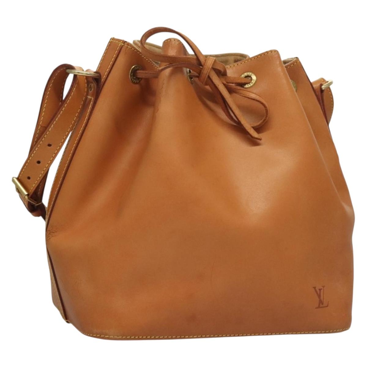 LOUIS VUITTON Nomad leather Petit Noe Shoulder Bag Beige M85003 LV Auth 131746