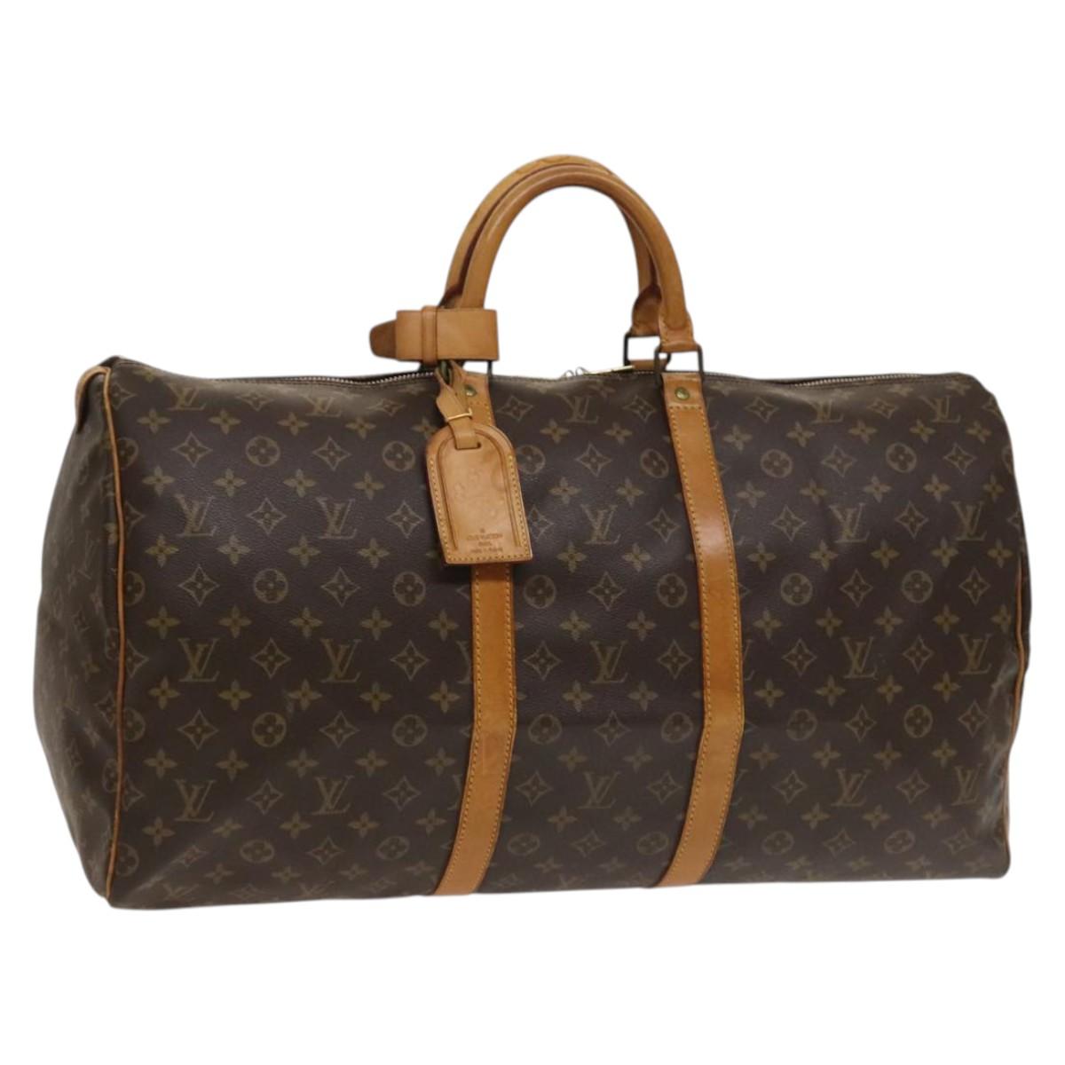 LOUIS VUITTON Monogram Keepall 55 Boston Bag M41424 LV Auth 131763