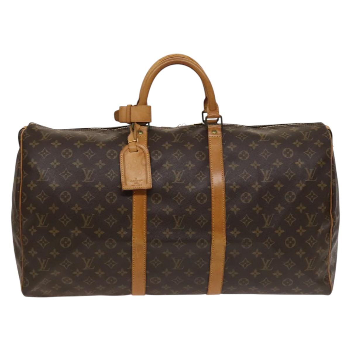 LOUIS VUITTON Monogram Keepall 55 Boston Bag M41424 LV Auth 131763