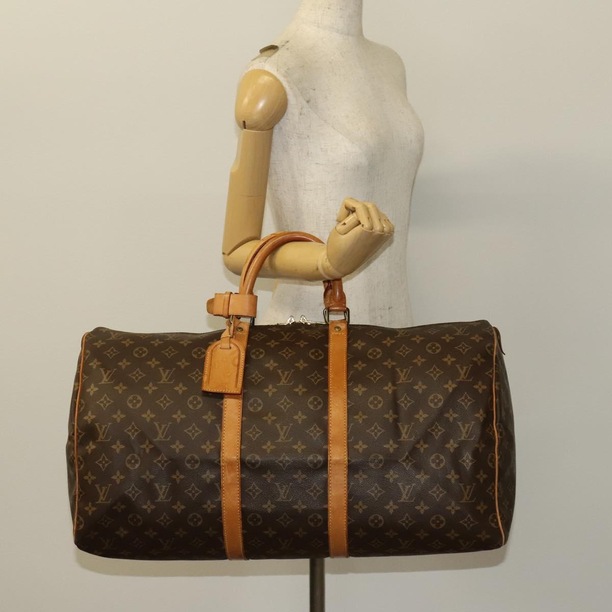 LOUIS VUITTON Monogram Keepall 55 Boston Bag M41424 LV Auth 131763