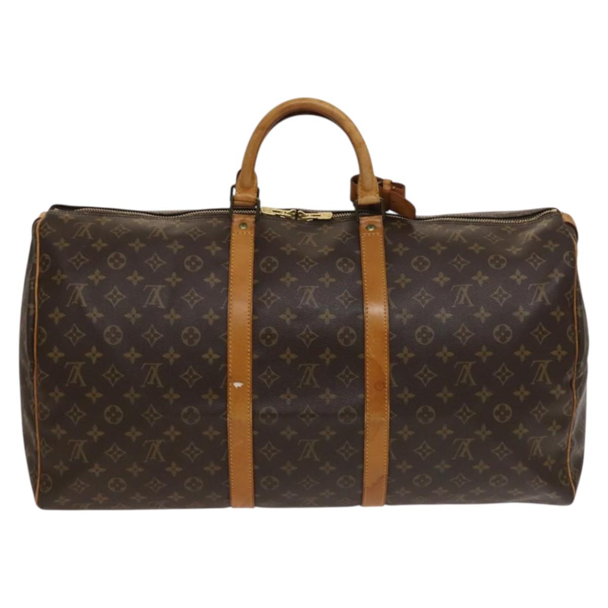 LOUIS VUITTON Monogram Keepall 55 Boston Bag M41424 LV Auth 131763