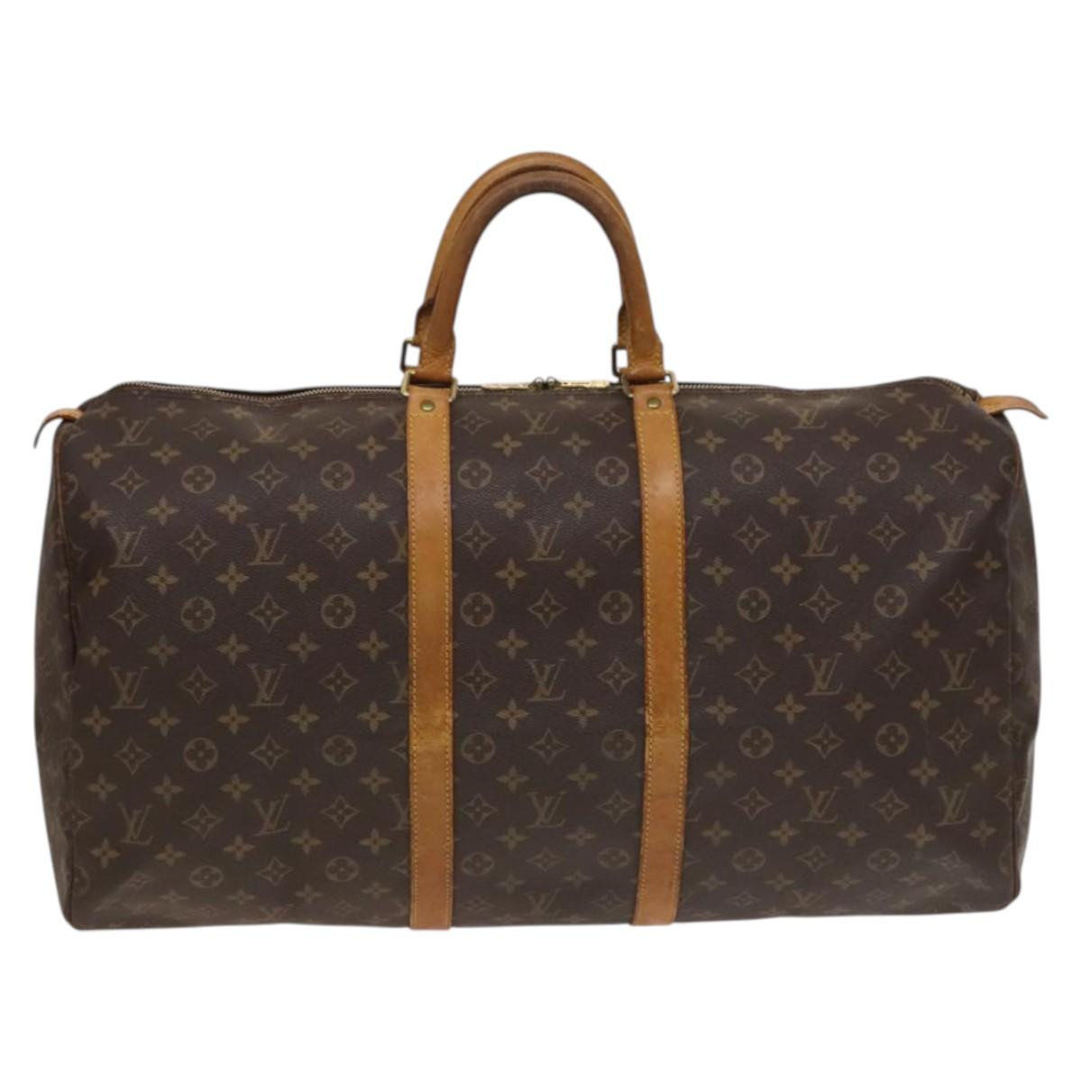 LOUIS VUITTON Monogram Keepall 55 Boston Bag M41424 LV Auth 131773