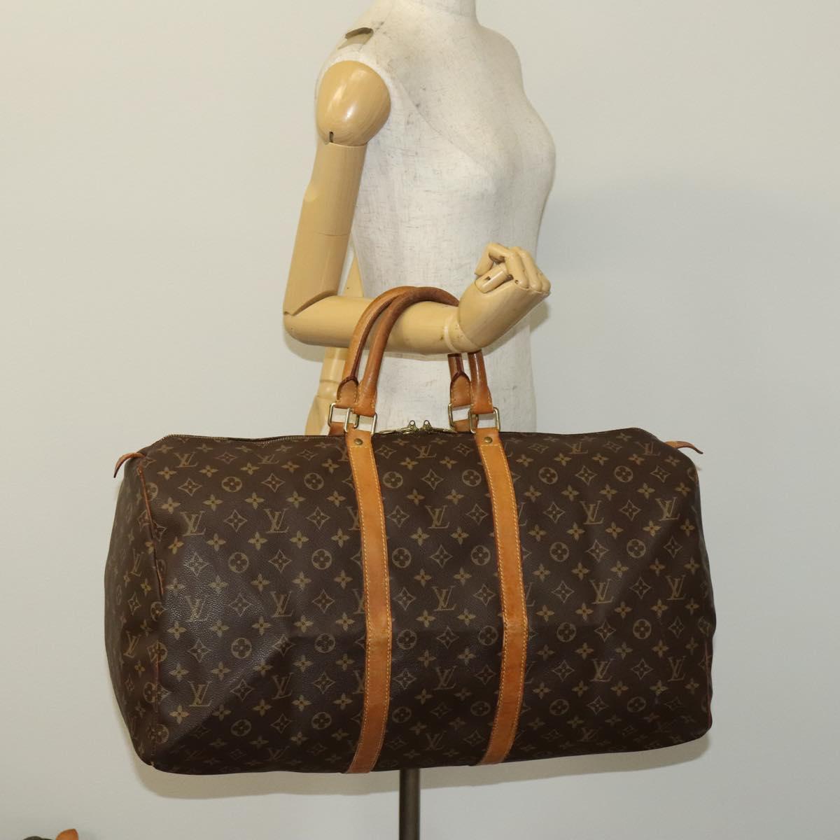 LOUIS VUITTON Monogram Keepall 55 Boston Bag M41424 LV Auth 131773